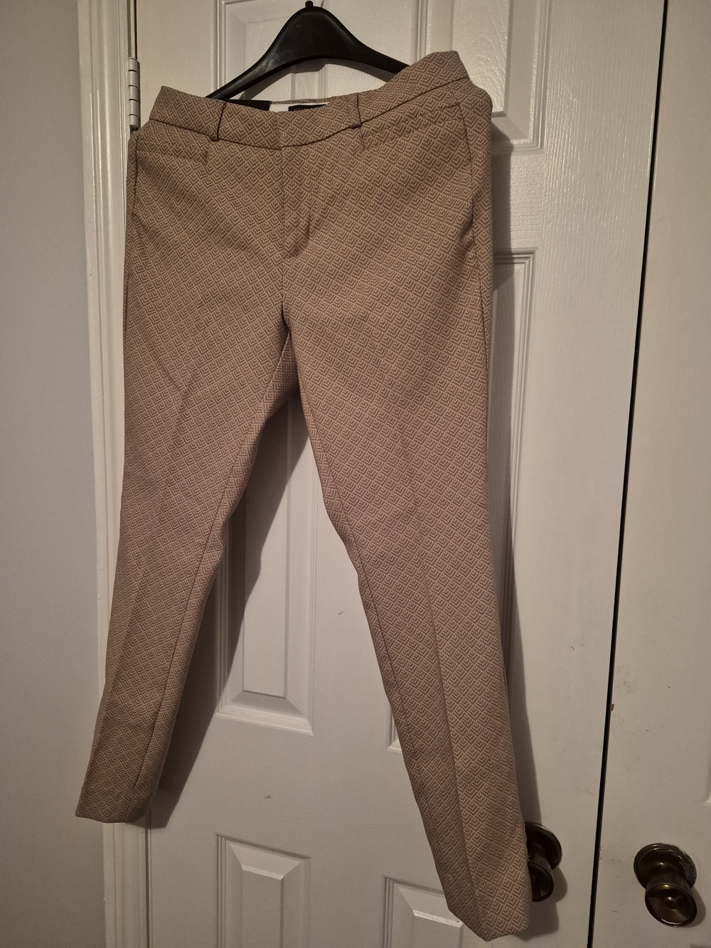 Banana Republic Beige Patterned Sloan Curvy Fit Pants